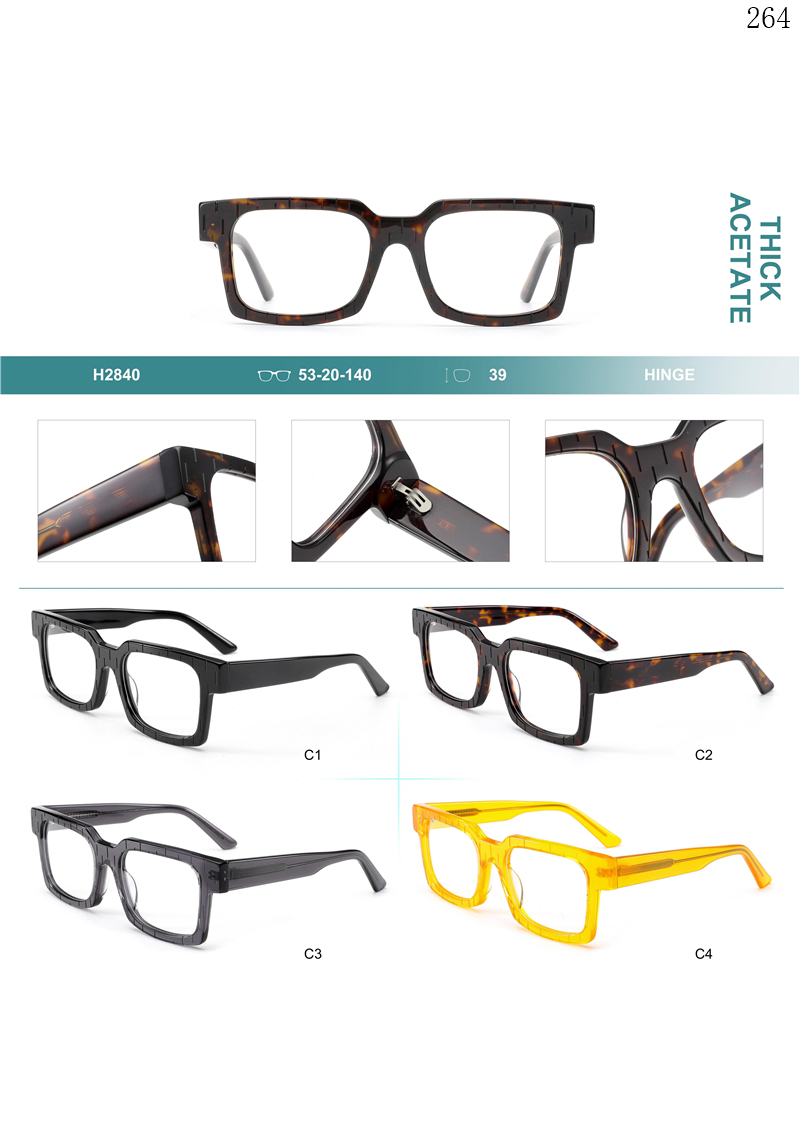 Dachuan Optical H2840 China Supplier Acetate Eyewear Frames Marcos De Anteojos with Metal Hinges